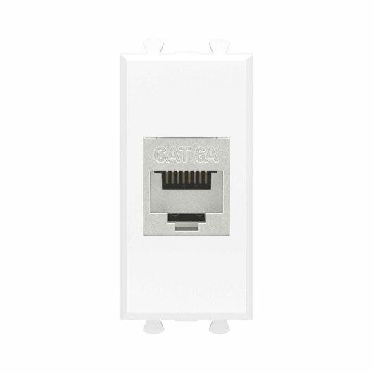 Розетка компьютерная 1мод. Avanti "Белое облако" RJ45 кат.6A без шторок экранир. модульная механизм DKC 4400771, изображение 2 • Купить по низкой цене в интернет-магазине СМЭК