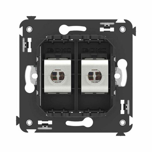 Розетка компьютерная 2-м СП Avanti "Черный матовый" RJ45 кат.6 без шторок экранир. механизм DKC 4412794, изображение 5 • Купить по низкой цене в интернет-магазине СМЭК