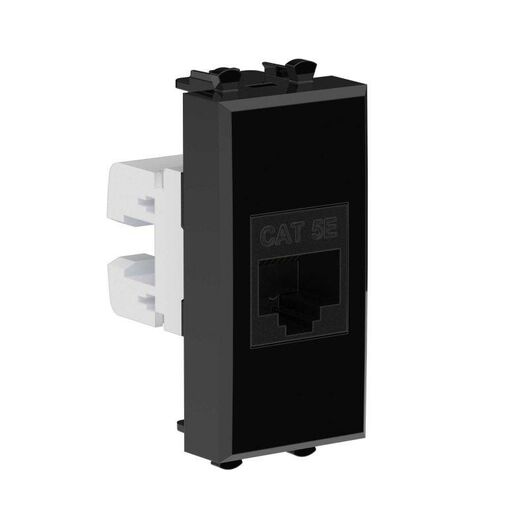 Розетка компьютерная 1мод. Avanti "Черный квадрат" RJ45 кат.5E без шторок модульная механизм DKC 4402661, изображение 3 • Купить по низкой цене в интернет-магазине СМЭК