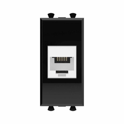 Розетка телефонная 1мод. Avanti "Черный квадрат" RJ12 без шторок модульная механизм DKC 4402611, изображение 3 • Купить по низкой цене в интернет-магазине СМЭК