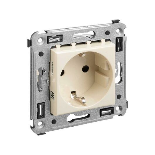 Розетка 1-м СП 2мод. Avanti "Ванильная дымка" 16А IP20 2P+E защ. шторки беж. DKC 4405003, изображение 3 • Купить по низкой цене в интернет-магазине СМЭК