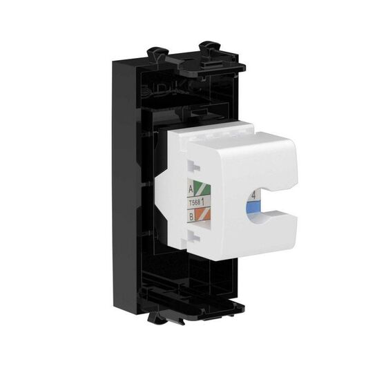 Розетка компьютерная 1мод. Avanti "Черный квадрат" RJ45 кат.5E без шторок модульная механизм DKC 4402661, изображение 4 • Купить по низкой цене в интернет-магазине СМЭК