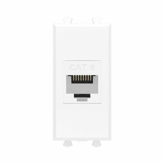 Розетка компьютерная 1мод. Avanti "Белое облако" RJ45 кат.6 без шторок модульная механизм DKC 4400691, изображение 4 • Купить по низкой цене в интернет-магазине СМЭК