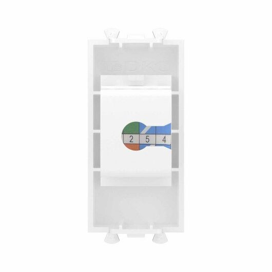Розетка телефонная 1мод. Avanti "Белое облако" RJ12 без шторок модульная механизм DKC 4400611, изображение 3 • Купить по низкой цене в интернет-магазине СМЭК