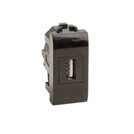 Розетка мультимедийная Brava 1мод. USB 2.0 черн. DKC 77200N • Купить по низкой цене в интернет-магазине СМЭК
