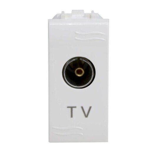 Розетка телевизионная проходная TV 1-м СП 1мод. Brava бел. DKC 76581B, изображение 2 • Купить по низкой цене в интернет-магазине СМЭК