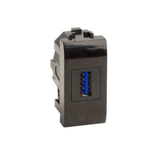 Розетка мультимедийная Brava 1мод. USB 3.0 черн. DKC 77300N • Купить по низкой цене в интернет-магазине СМЭК