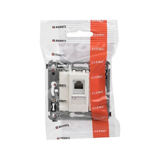 Розетка телефонная 1-м СП Avanti "Белое облако" RJ12 DKC 4400313, изображение 4 • Купить по низкой цене в интернет-магазине СМЭК