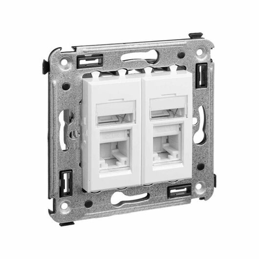 Розетка компьютерная 2-м СП Avanti "Белое облако" RJ45 кат.6 DKC 4400294, изображение 4 • Купить по низкой цене в интернет-магазине СМЭК