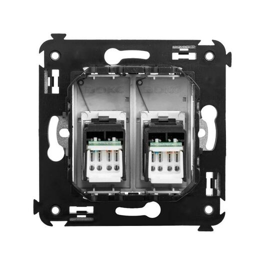 Розетка компьютерная 2-м СП 2мод. Avanti "Закаленная сталь" RJ45 кат.6 DKC 4404294, изображение 4 • Купить по низкой цене в интернет-магазине СМЭК