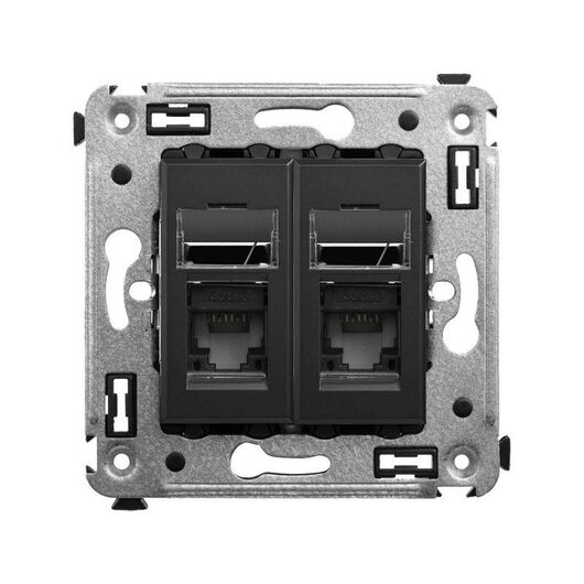 Розетка компьютерная 2-м СП Avanti "Черный матовый" RJ45 кат.6 DKC 4412294, изображение 2 • Купить по низкой цене в интернет-магазине СМЭК