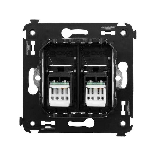 Розетка компьютерная 2-м СП Avanti "Черный матовый" RJ45 кат.6 DKC 4412294, изображение 4 • Купить по низкой цене в интернет-магазине СМЭК