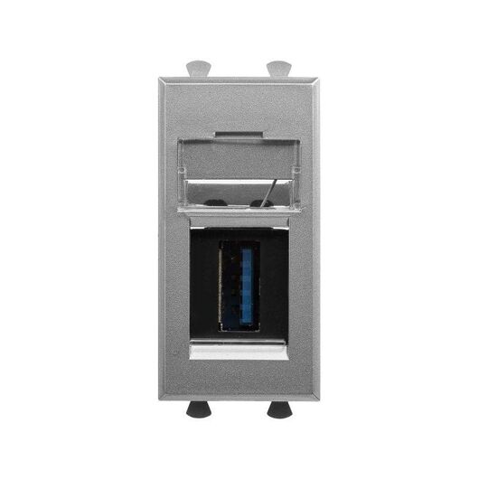 Розетка USB 3.0 1мод. Avanti "Закаленная сталь" тип А-А модульная DKC 4404301, изображение 4 • Купить по низкой цене в интернет-магазине СМЭК