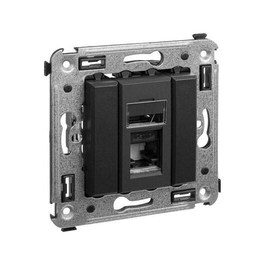 Розетка компьютерная 1-м СП Avanti "Черный матовый" RJ45 кат.6 DKC 4412293, изображение 3 • Купить по низкой цене в интернет-магазине СМЭК