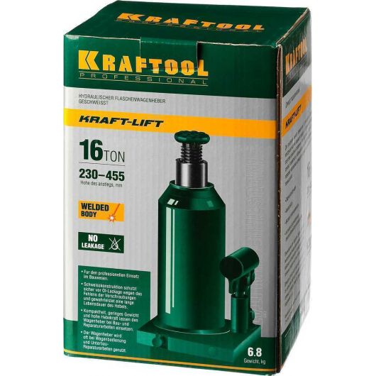 Гидравлический бутылочный домкрат KRAFTOOL KRAFT-LIFT 16т 230-460мм  43462-16, изображение 8 • Купить по низкой цене в интернет-магазине СМЭК