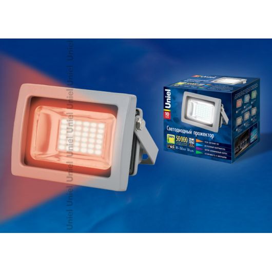 Купить Прожектор  светодиодный ULF-S04-10W-RED IP65 85-265В GREY картон в интернет-магазине СМЭК
