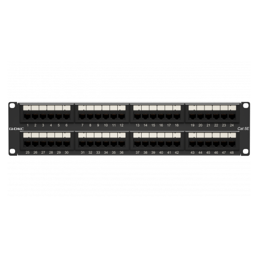 Патч-панель 19дюйм 2UCAT5E 48 портов RJ45 неэкранированная DKC RN5PPU242 • Купить по низкой цене в интернет-магазине СМЭК