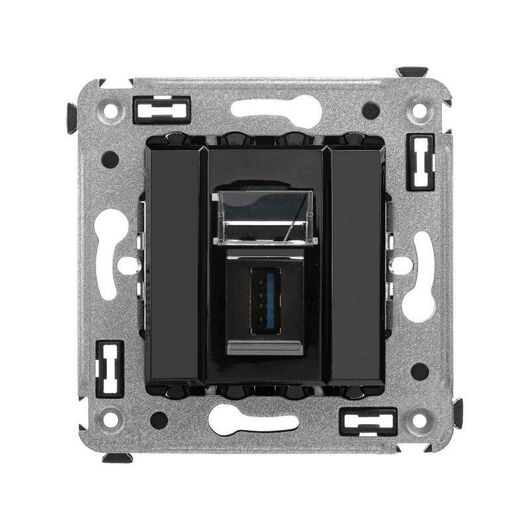 Розетка USB 3.0 1-м СП Avanti "Черный квадрат" тип А-А DKC 4402303, изображение 2 • Купить по низкой цене в интернет-магазине СМЭК