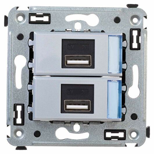 Устройство зарядное USB СП Avanti "Закаленная сталь" DKC 4404543, изображение 2 • Купить по низкой цене в интернет-магазине СМЭК