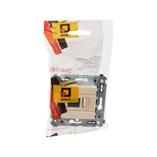 Розетка USB 3.0 1-м СП Avanti "Ванильная дымка" тип А-А DKC 4405303, изображение 4 • Купить по низкой цене в интернет-магазине СМЭК