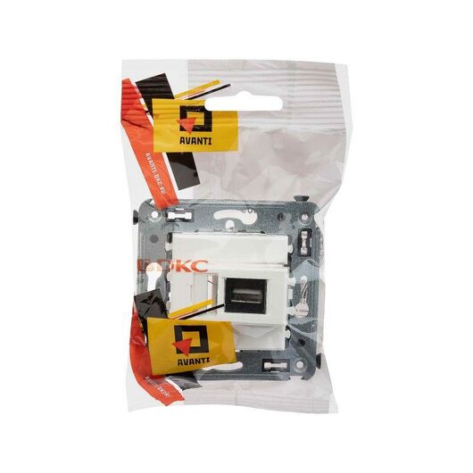 Розетка USB 2.0 1-м СП Avanti "Белое облако" тип А-А DKC 4400403, изображение 4 • Купить по низкой цене в интернет-магазине СМЭК