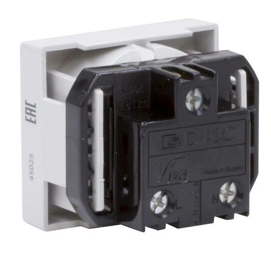 Розетка 1-м 2мод. Viva 16А IP20 2P+E с заземл. защ. шторки сер. DKC 45025, изображение 4 • Купить по низкой цене в интернет-магазине СМЭК