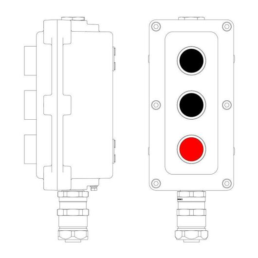 Пост управления взрывонепроницаемый из алюминия LCSD-03-B-MC-P1B(11)x1-P1B(11)x1-P1R(11)x1-PCMB-KAEPM3MHK-20 DKC LCSD21000114 • Купить по низкой цене в интернет-магазине СМЭК