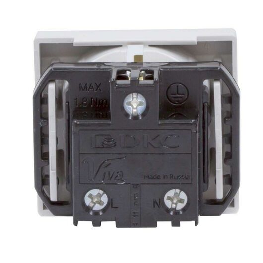 Розетка 1-м 2мод. Viva 16А IP20 2P+E с заземл. защ. шторки сер. DKC 45025 • Купить по низкой цене в интернет-магазине СМЭК