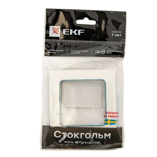 Рамка 1-м Стокгольм бел. с линией цвета син. PROxima EKF EXM-G-304-30, изображение 2 • Купить по низкой цене в интернет-магазине СМЭК