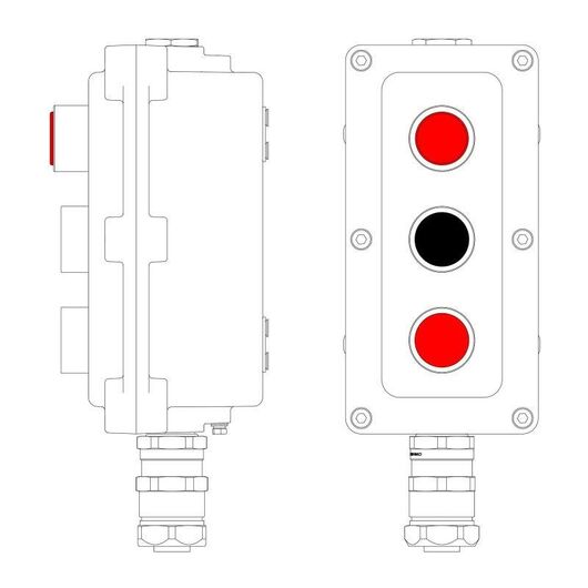 Пост управления взрывонепроницаемый из алюминия LCSD-03-B-MB-L1R(220)x1-P1B(11)x1-P1R(11)x1-PBMB-ANP15BMB DKC LCSD21000129 • Купить по низкой цене в интернет-магазине СМЭК