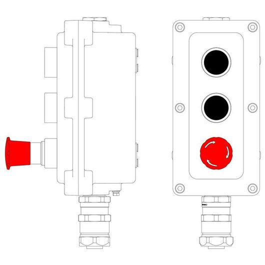 Пост управления взрывонепроницаемый из алюминия LCSD-03-B-MB-P1B(11)x1-P1B(11)x1-P6R(11)x1-PBMB-KAEPM2MHK-20 DKC LCSD21000135 • Купить по низкой цене в интернет-магазине СМЭК