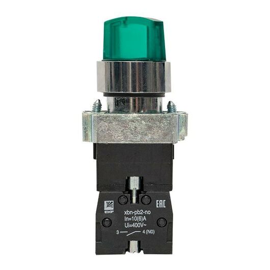 Переключатель BD21 2P с зел. подстветкой 230В NO PROxima EKF xb2-bk21-g-230, изображение 3 • Купить по низкой цене в интернет-магазине СМЭК