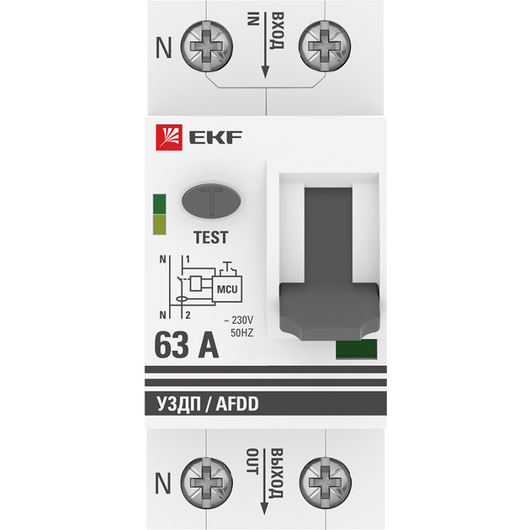 Устройство защиты от дугового пробоя (УЗДП) 1P+N 63А PROxima EKF afdd-2-63-pro, изображение 3 • Купить по низкой цене в интернет-магазине СМЭК