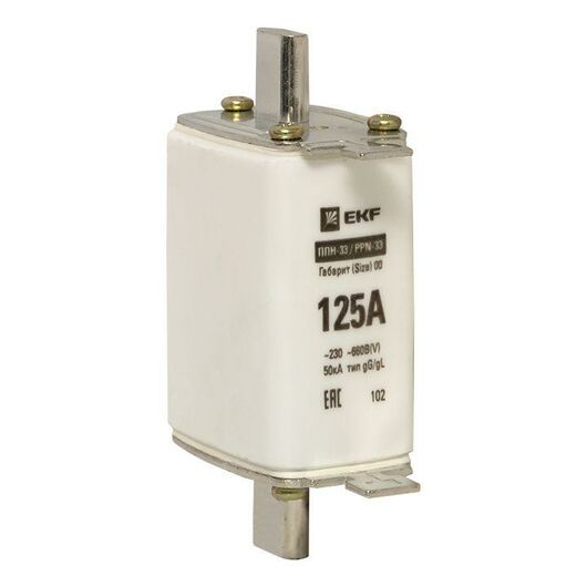 Вставка плавкая ППН-33 160/125А габарит 00 PROxima EKF fus-33/160/125, изображение 2 • Купить по низкой цене в интернет-магазине СМЭК