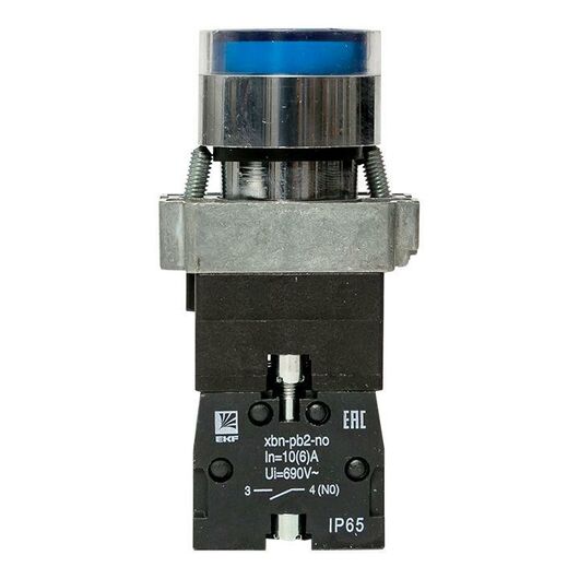 Кнопка BA61 с подстветкой 230В син. NO IP65 PROxima EKF xb2-bw61-230-65, изображение 3 • Купить по низкой цене в интернет-магазине СМЭК