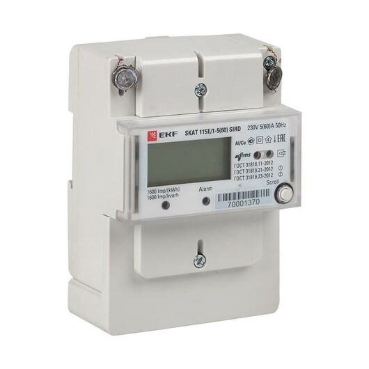 Счетчик SKAT 115E/1-5(60) 1ф SIRD 1 тариф МСК+4 EKF 11501R-1-4 • Купить по низкой цене в интернет-магазине СМЭК