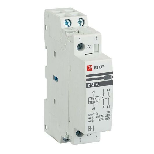 Контактор модульный КМ 20А NО+NC (1 мод.) EKF km-1-20-11, изображение 3 • Купить по низкой цене в интернет-магазине СМЭК