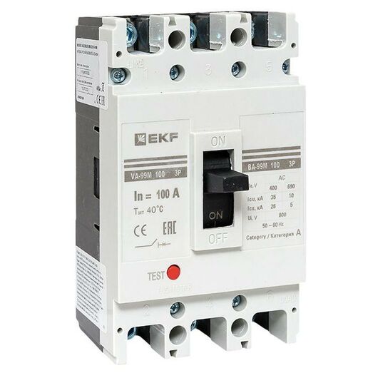 Выключатель автоматический 3п 100/100А 35кА ВА-99М PROxima EKF mccb99-100-100m, изображение 2 • Купить по низкой цене в интернет-магазине СМЭК