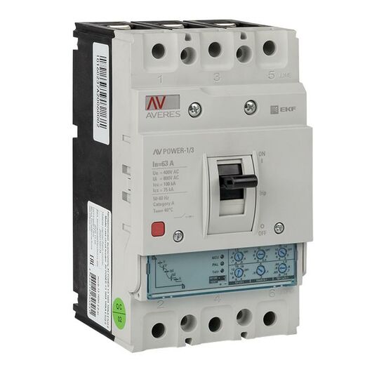 Выключатель автоматический 63А 100кА AV POWER-1/3 ETU2.0 AVERES EKF mccb-13-63H-2.0-av, изображение 2 • Купить по низкой цене в интернет-магазине СМЭК