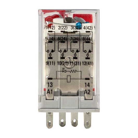 Реле промежуточное RPAt 22/4 5А 230В AC с кнопкой и мех. индикацией AVERES EKF rpat-22-4-230AC, изображение 2 • Купить по низкой цене в интернет-магазине СМЭК
