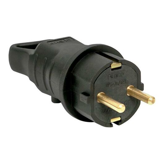 Вилка угловая 16А 2P+PE 230В IP44 с кольцом каучук Basic EKF RPS-017-16-230-44, изображение 2 • Купить по низкой цене в интернет-магазине СМЭК