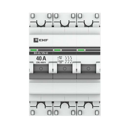 Выключатель нагрузки 3п 40А ВН-63 PROxima EKF SL63-3-40-pro, изображение 2 • Купить по низкой цене в интернет-магазине СМЭК