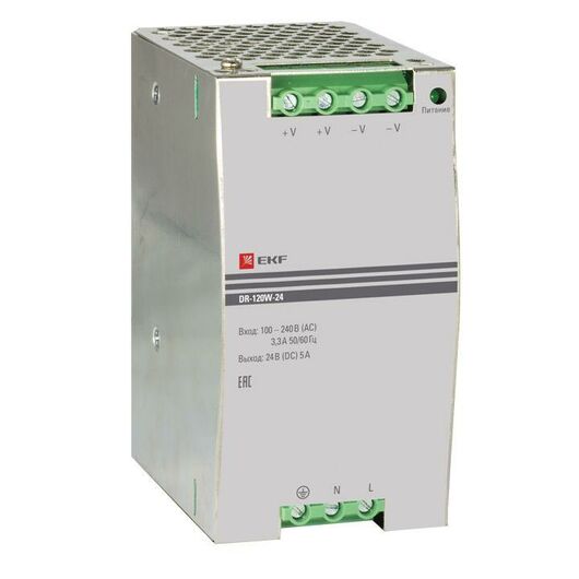 Блок питания 24В DR-120W-24 EKF dr-120w-24 • Купить по низкой цене в интернет-магазине СМЭК