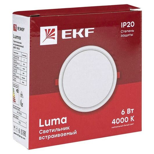 Светильник светодиодный ДВО 1002 6Вт 4000К IP20 встраив. Basic EKF DLL-1002-6-4000, изображение 8 • Купить по низкой цене в интернет-магазине СМЭК