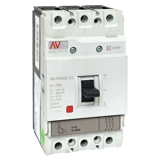 Выключатель автоматический 3п 32А 35кА AV POWER-1/3 TR AVERES EKF mccb-13-32-TR-av, изображение 2 • Купить по низкой цене в интернет-магазине СМЭК
