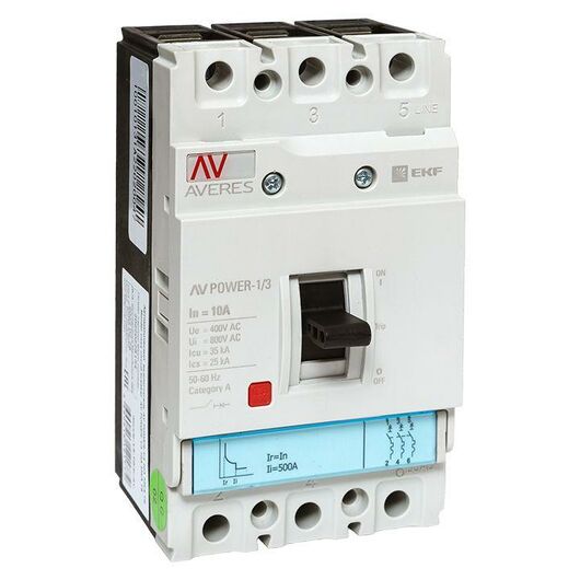 Выключатель автоматический 3п 10А 35кА AV POWER-1/3 TR AVERES EKF mccb-13-10-TR-av, изображение 2 • Купить по низкой цене в интернет-магазине СМЭК