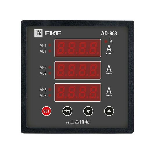 Амперметр цифровой AD-963 3ф на панель 96х96 EKF ad-963, изображение 3 • Купить по низкой цене в интернет-магазине СМЭК