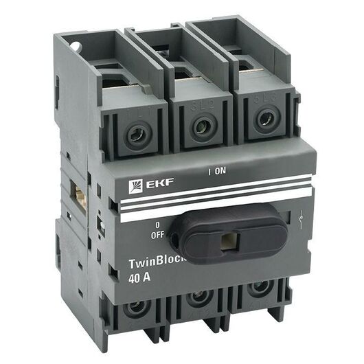 Рубильник 3п 40А с рукояткой управления для прямой установки TwinBlock EKF tb-40-3p-f • Купить по низкой цене в интернет-магазине СМЭК