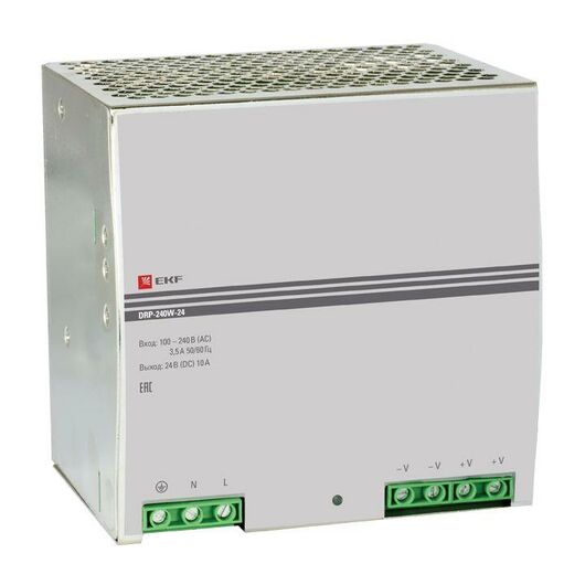 Блок питания 24В DRP-240W-24 EKF drp-240w-24 • Купить по низкой цене в интернет-магазине СМЭК