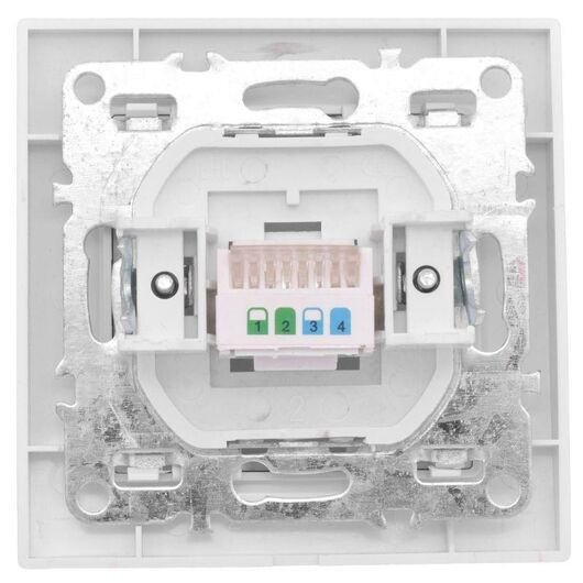 Розетка компьютерная 1-м СП Минск RJ45 бел. Basic EKF ERK01-035-10, изображение 2 • Купить по низкой цене в интернет-магазине СМЭК